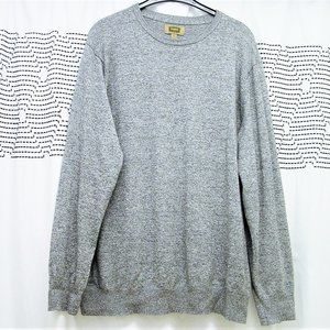 FOUNDRY Men Solid Sweater gray-marbled, Crew neck, long sleeves, BIG & TAL XXL